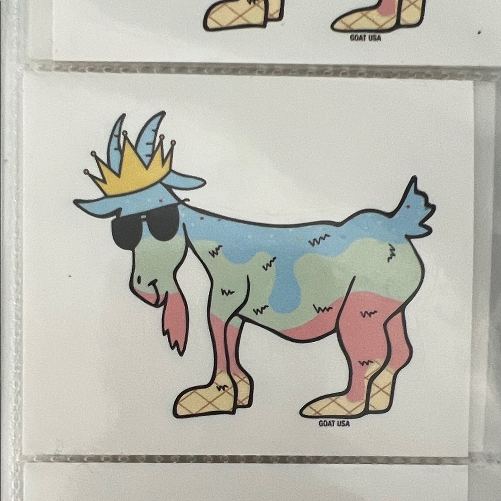 Colorful Goat Sticker with Crown